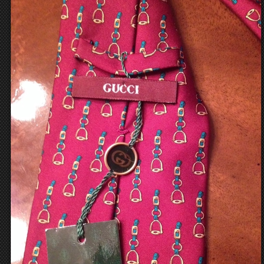 SOLD—GUCCI Equestrian Silk Necktie Italy NWT!!! - Picture 7 of 8